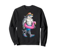 Hawaiian Shark Pink Flamingo Float Pool Summer Men Kids Sweatshirt