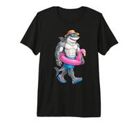 Hawaiian Shark Pink Flamingo Float Pool Summer Men Kids T-Shirt Haut de Gamme