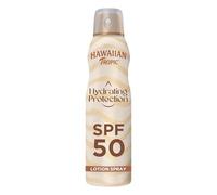 Hawaiian Tropic Brume protectrice hydratante, Résistante à l’eau, SPF 50, Protection UVA + UVB, Écran solaire, Senteur tropicale, Lotion solaire en brume, 220ml