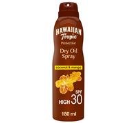 Hawaiian Tropic | Glowing Spray Écran Solaire Protection SPF 30 UVA + UVB, 180 ml, Parfum Tropical, aux Essences d'Hawaii/Ingrédients Botaniques, Résistant à l'eau, Végan