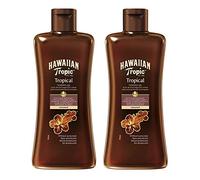 Hawaiian Tropic | Huile de bronzage Glowing, 200 ml, Parfum tropical avec vitamine E, Vegan