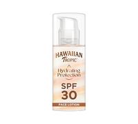 Hawaiian Tropic | Hydrating Protection Écran Solaire Visage Protection SPF 30 UVA + UVB, 50 ml, Hydratation 12 Heures, Compatible avec le Maquillage, Résistant à l'eau, Végan