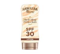 Hawaiian Tropic Lotion protectrice hydratante, Résistante à l’eau, Protection SPF 30 UVA + UVB, Crème solaire, 12 heures d’hydratation, Lotion solaire au beurre de cacao et au beurre de karité, 180 ml