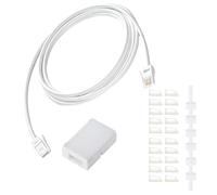 HAWAKA Rallonge de téléphone de 7,6 m, câble téléphonique à travers, long câble téléphonique avec prise BT standard et coupleurs de 1 en ligne et 20 supports de clip de câble (BT-WH-7,6 m)