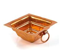 Hawan en cuivre Homa Yagya Kund Aahuti Patra indien traditionnel religieux Agnihotra Havan Kund Yajna pour Temple Home Hindou Navratri Puja Article Festivals Pooja Essentiel et cadeau (Cuivre, 10,2 x