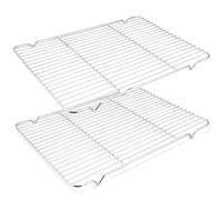 HaWare Lot de 2 grandes grilles de refroidissement en acier inoxydable - 42 x 29,2 x 2 cm - Rectangulaires - Pour cuire, rôtir, refroidir et griller - Saine et durable - Passe au lave-vaisselle