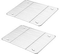 HaWare Lot de 2 grilles de refroidissement, 100 % acier inoxydable, épaisses, rectangulaires, pour cuire, rôtir, refroidir, griller, 29,5 x 23 x 2 cm, saines et durables, passent au lave-vaisselle