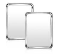 HaWare Lot de 2 plaques de cuisson rectangulaires en acier inoxydable - 31,6 x 24,6 x 2,5 cm - Non toxique et sain, inoxydable et passe au lave-vaisselle