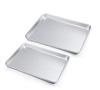 HaWare Lot de 2 plaques de cuisson rectangulaires en acier inoxydable pour cuire et servir - Non toxique et sain - Facile à nettoyer et passe au lave-vaisselle