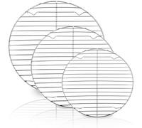 HaWare Lot de 3 grilles de refroidissement rondes (19/23/27 cm) en acier inoxydable, finition miroir et bord lisse, passe au four et au lave-vaisselle