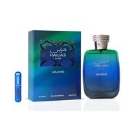 Hawas Atlantis Eau de parfum 100 ml, parfum arabe unisexe de longue durée, avec atomiseur rechargeable, parfum marine-frais avec touches d'agrumes et boisées, parfum de luxe (Atlantis)