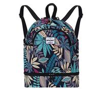 HAWEE Étanche Sac à Dos à Cordon Grand Sacs de Sport à Cordon de Serrage Sac à Dos Unisexe pour Femme Hommes Voyage Vie Quotidienne Plein Air Yoga Natation Plage, L, Feuille D'érable Bleue