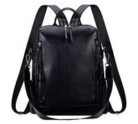 HAWEE Femme Sac a Dos en PU Cuir Anti-vol Élégant Sac à Dos 2 en 1 Sac à Bandoulière Étanche Sac à Dos à Main Petit Sac D'école pour Voyage Collège Shopping Affaire Travail, Noir