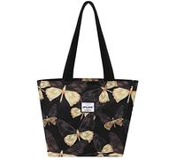 HAWEE Mode Femme Sac à Bandoulière avec Zip Grande Capacité Sac D'épaule Imperméable Léger Sac Fourre-Tout Loisir Sac à Provisions pour Vie Quotidienne Voyage Travail Ecole Plage, L, Papillon