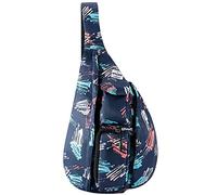HAWEE Sport Sac de Poitrine Voyage Sling Sac à Bandoulière Crossbody Sac à Dos de Multifonction Casual for Hommes Femmes Adolescentes Travail Etude Escalade Randonnée Courir, Dark Blue Graffiti, L