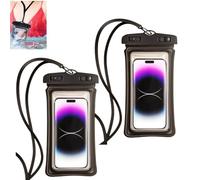 Hawfund 2pcs Pochette Etanche Smartphone,Waterproof Protege Telephone Eau,étuis Et Coques pour Téléphone Portable,Coque Étanche Universel Sac Protection Housse Telephone Etanche-Noir
