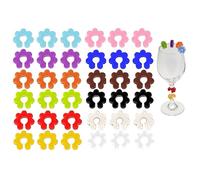 Hawfund Lot de 36 marqueurs de verre en silicone - Marqueurs individuels pour verres à champagne et cocktails - Marquage hygiénique pour les fêtes, mariages et événements