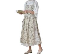 Hawholm Tablier grande taille pour femme avec poches croisées dans le dos pour femmes, tabliers pinafore pour femmes, tablier en coton et lin, 01-blanc, taille unique
