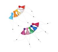 HAWILLOSCH 10pièces Lot de Chapeaux Anniversaire pour Chat Et Chien Bandeau Réglable Pompons Pailletés Accessoires De Fête pour Animaux De Compagnie