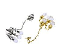 HAWILLOSCH 2 pièces Miniature Lustre Suspendu Alliage de Zinc Modèle de Plafonnier Décoratif pour Maison de Poupée Or et Décoration Intérieure Compacte et