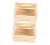 HAWILLOSCH 2 Pièces Miniatures Caisses pour Maison de Poupée Paniers Décoratifs Polyvalents Pin pour Rangement et Mise Scène Miniature