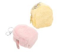 HAWILLOSCH 2pièces Mini Pochette Kawaii Peluche avec Porte-clés à Main Compact pour Filles Pouch Doux pour Monnaie Et Accessoires pour Décoration De à