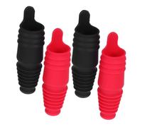 HAWILLOSCH 4 pièces Bouchons Silicone Alimentaire pour Bouteilles de Vin et Bière Lot de Étanches Réutilisables avec Fermeture Cache-bouchons pour Bouteilles Conservation Longue Durée pour