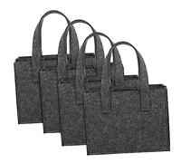 HAWILLOSCH 4 Pièces Sacs à Vin Sacs Fourre-Tout en Feutre Fourre-Tout Organisateur à Bouteilles avec Séparateur à Vin en Feutre en Feutre Porte-vin Grey