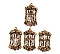 HAWILLOSCH 4pièces Porte-clés Décoratif Laiton Pendentif Forme De Boulier Petit Gadget Pour Cadeau