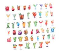 HAWILLOSCH 50pièces Autocollants Décoratifs Pour Bouteilles Et Tasses Autocollants Diy Style Cocktail Idéaux Pour Scrapbooking Et Créations Personnelles