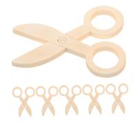 HAWILLOSCH 6 pièces Ciseaux Bois pour Garçon Fille Jeu Éveil Éducatif pour Coordination Main-œil Apprentissage Découpage Sécurisé Accessoires de Jeu Imitation pour Développement Cognitif