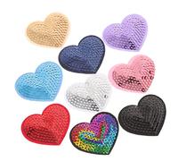 HAWILLOSCH 9 Pièces Autocollant En Tissu À Paillettes Applique Mini Jean Patch Adhésif Doudoune Patch De Réparation Strass Chrome Zit Autocollants Chapeaux Lettre Autocollants