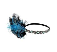 HAWILLOSCH bandeau plume de paon hair charms hair toppers rubans à cheveux pour les filles bandeaux dames plume decoration femme de fascinateur à clapet la Blue