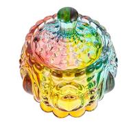 HAWILLOSCH Bocal en Verre Européen 200 ML Décoratif Sculpté Stockage Alimentaire pour Bonbons Bijoux Bureau Rangement Maison