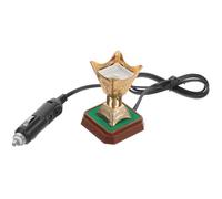 HAWILLOSCH Brûleur de Parfum Électrique pour Voiture en Métal Doré Porte-Parfum Arabe Design Support Décoratif Intérieur Diffuseur d'Arômes pour Ambiance Automobile