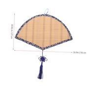 HAWILLOSCH Décoration Murale Éventail Pliant Fait Main avec Bordure Bleue Accessoire Suspendu Style Ancien pour Feng Shui et Tapisserie Murale Unique