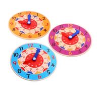 HAWILLOSCH Jouet d 39 Apprentissage du Temps 3 Pièces Garçons Et Filles Horloge en Bois Horloge Pédagogique Éducative Garçons Et Filles Apprentissage du Temps Matériau en Bois Sûr