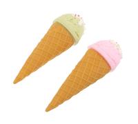 HAWILLOSCH Lot De 2 Glaces Artificielles : Accessoires pour Desserts, Cornet De Glace, Décoration pour Vitrine De Cuisine