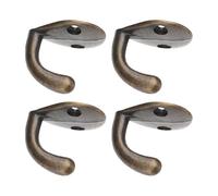 HAWILLOSCH Lot de 4 Crochets Muraux Style Américain Rétro Cintre Mural à Crochet Unique en Métal Finition Café Antique Support Pratique pour Vêtements Clés et Paquet pour Salle de Bain