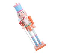 HAWILLOSCH Nutcracker Bois Décoratif pour Noël Figurine Artisanale Colorée Macaron pour Décoration De Maison Bureau Et Fête