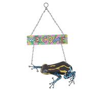 HAWILLOSCH Panneau De Bienvenue Ornement Mural à Motif De Grenouille Pendentif Suspendu Pour Porte Entrée