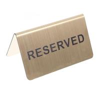 HAWILLOSCH Panneau Réservé en Métal Inoxydable Doré Format Horizontal V Panneau de Table Réservé pour Mariage Restaurant et Événements Signalétique Solide pour Réservation de Sièges