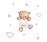 HAWILLOSCH Stickers Muraux Décoratifs Ours Étoiles Formes Flottantes pour Interrupteur Autocollants Innovants Chambre Salon Faciles à Poser et Retirer Décor Mural Chaleureux