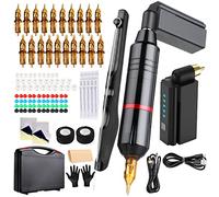 HAWINK Machine Tatouage Sans Fil avec 1500mAh Batterie 20PCS Tatouage Aiguilles et Hand Poke and Stick Valise RNP28KITP199-1