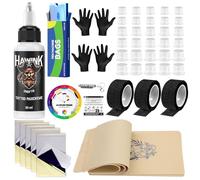 HAWINK Tatouage Kit avec 30ml Tatouage Crema 5 Peau Synthétique Tatouage 5 Papier Transfert pour Tattoo Complet Tattoo Supplies pour Débutants et Artistes TC637KITEU