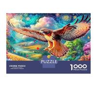 Hawk Glisse sur la vallée d'automne Vivante Puzzle De 1000 Pièces L'aigle majestueux Carton Recyclé Premium, Cadeau pour Toutes Les Âges 38x26cm/1000pcs