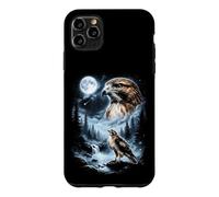 Hawk Howling at Moon Observateur d'oiseaux rétro des années 90 Coque pour iPhone 11 Pro Max