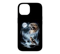 Hawk Howling at Moon Observateur d'oiseaux rétro des années 90 Coque pour iPhone 14