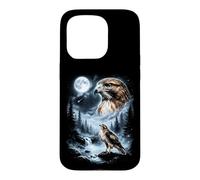 Hawk Howling at Moon Observateur d'oiseaux rétro des années 90 Coque pour iPhone 15 Pro
