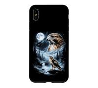 Hawk Howling at Moon Observateur d'oiseaux rétro des années 90 Coque pour iPhone XS Max
